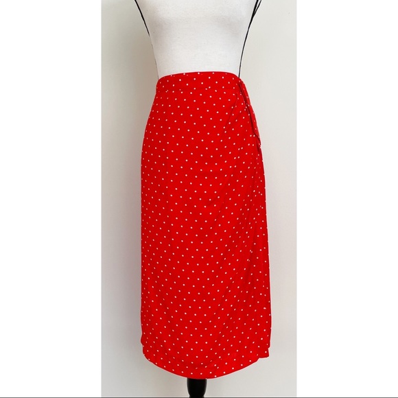 Vintage 80s Polka Dot Wrap Sarong Skirt - Picture 3 of 9